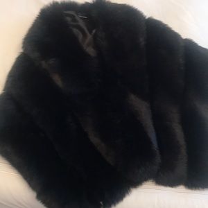 Faux fur shrug